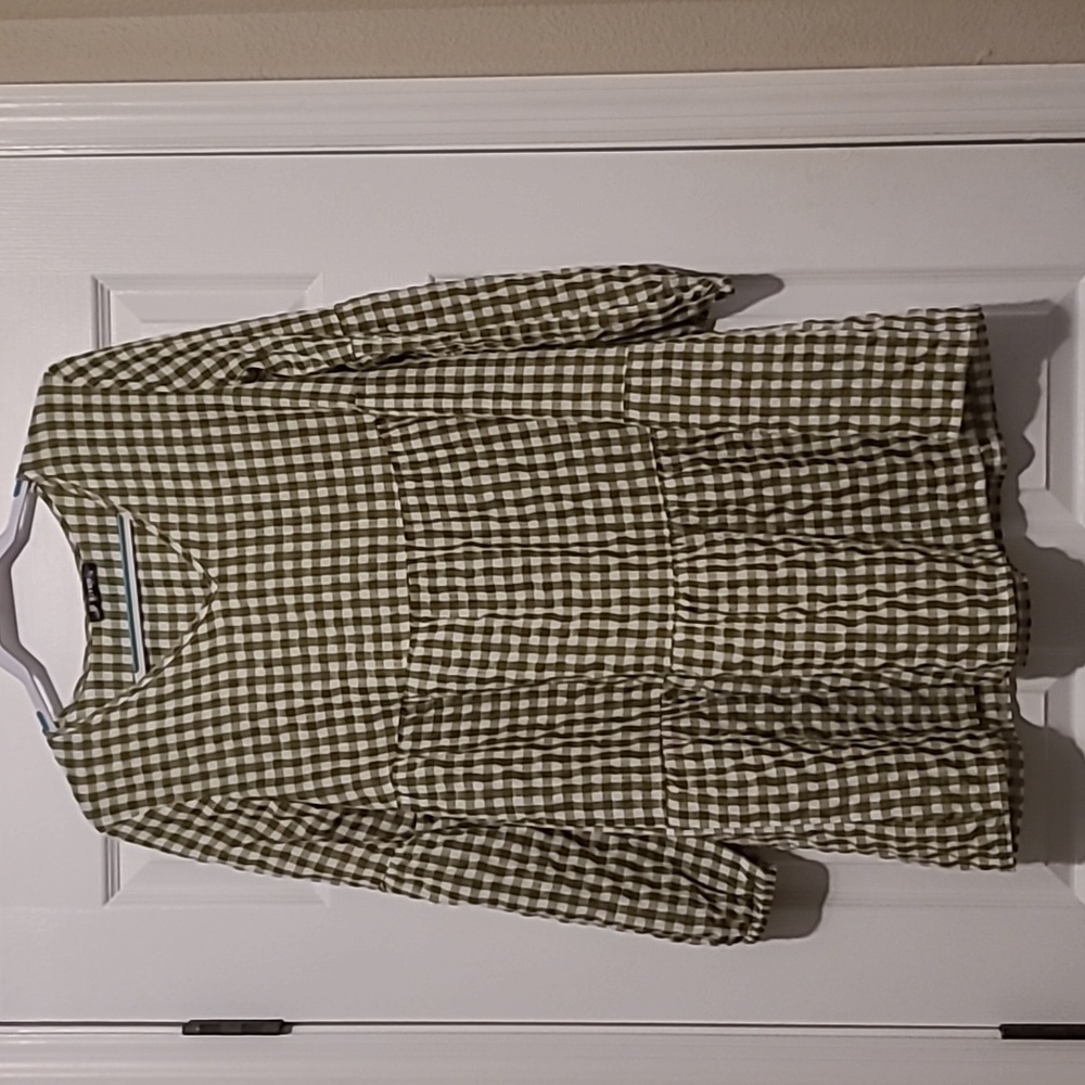 Gingham Long Sleeve Summer Dress Size M